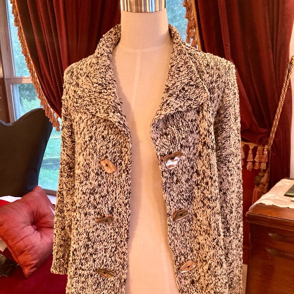 Amy Brill Cardigan Sweater with Shell Buttons - Picture 2 of 10